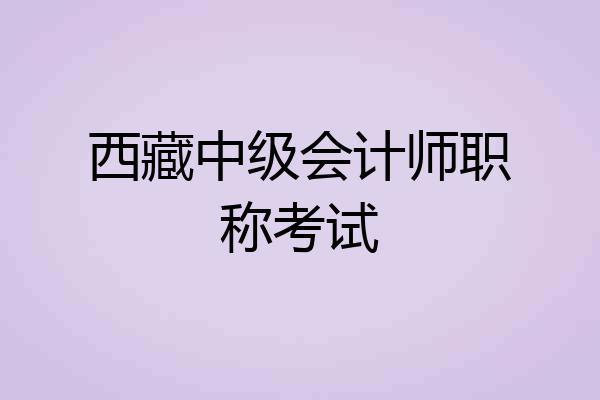 西藏中级会计师职称考试