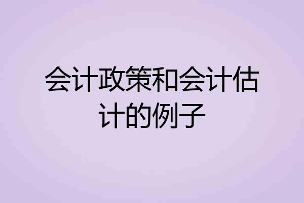会计政策和会计估计的例子