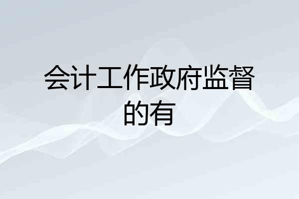 会计工作政府监督的有