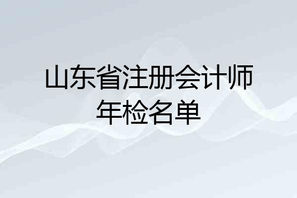 山东省注册会计师年检名单