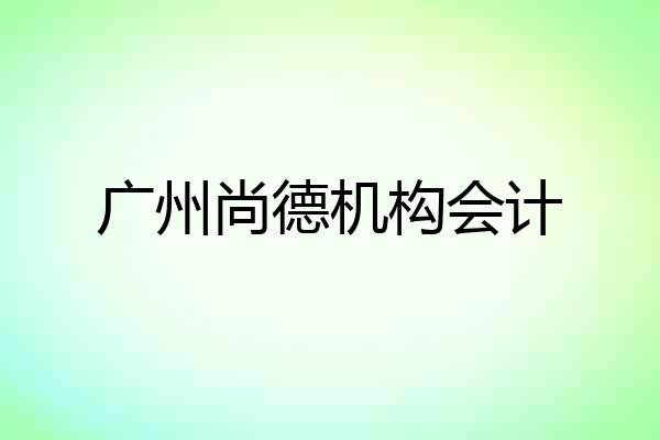 广州尚德机构会计