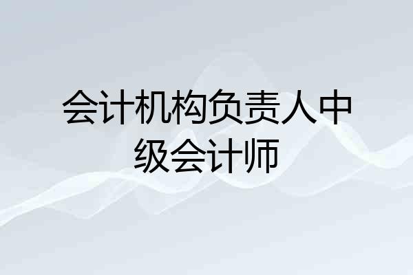 会计机构负责人中级会计师