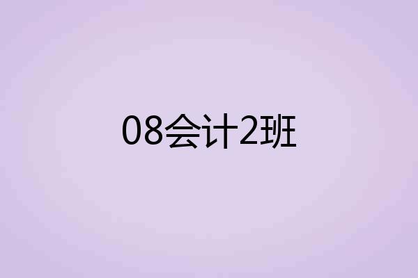 08会计2班
