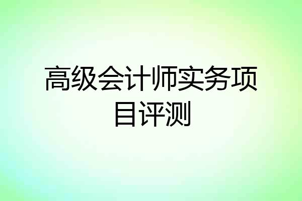 高级会计师实务项目评测