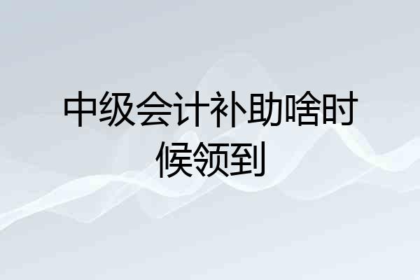 中级会计补助啥时候领到