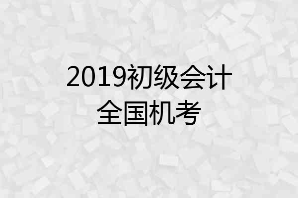2019初级会计全国机考
