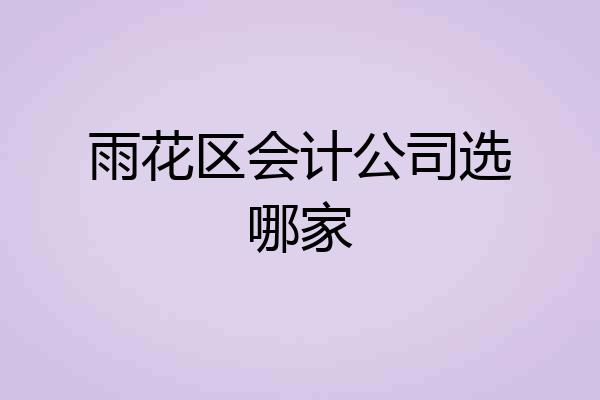 雨花区会计公司选哪家
