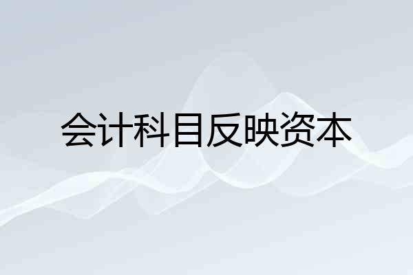 会计科目反映资本