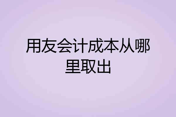 用友会计成本从哪里取出