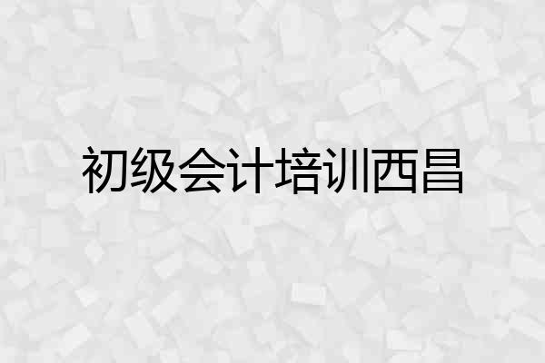 初级会计培训西昌