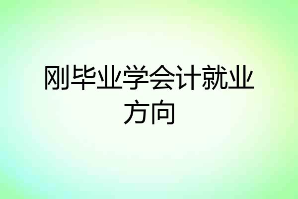 刚毕业学会计就业方向