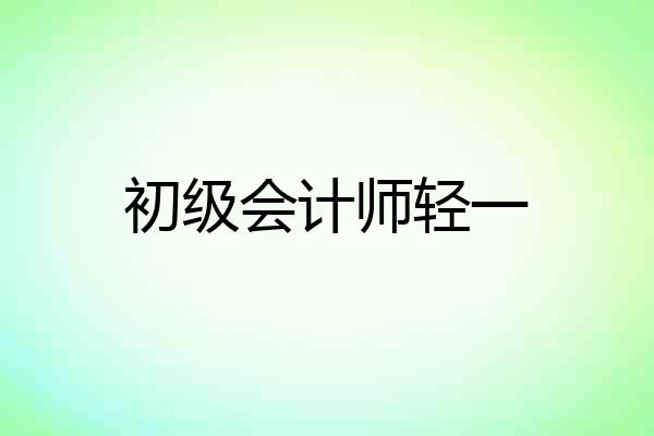 初级会计师轻一