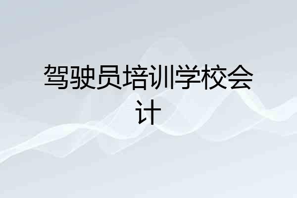 驾驶员培训学校会计