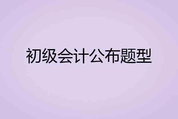初级会计公布题型