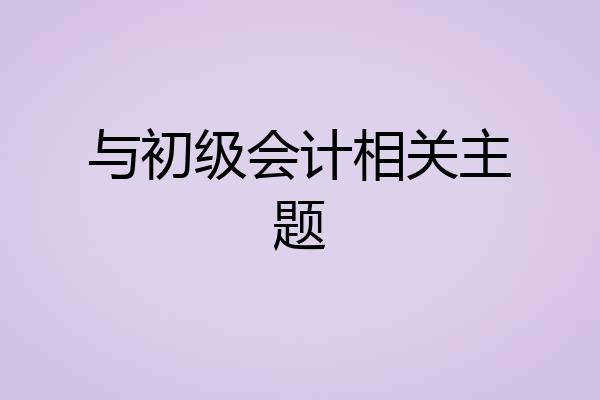 与初级会计相关主题