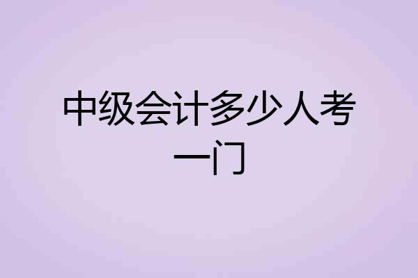 中级会计多少人考一门