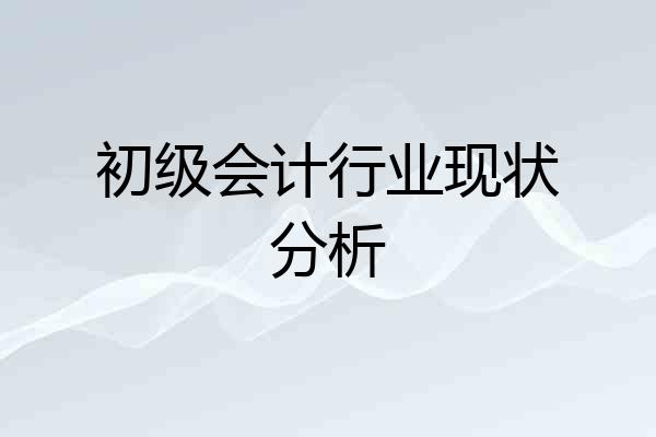 初级会计行业现状分析