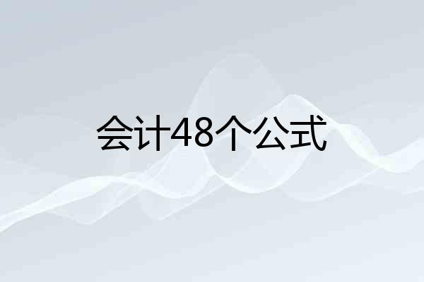 会计48个公式