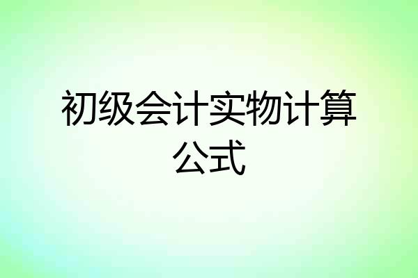 初级会计实物计算公式