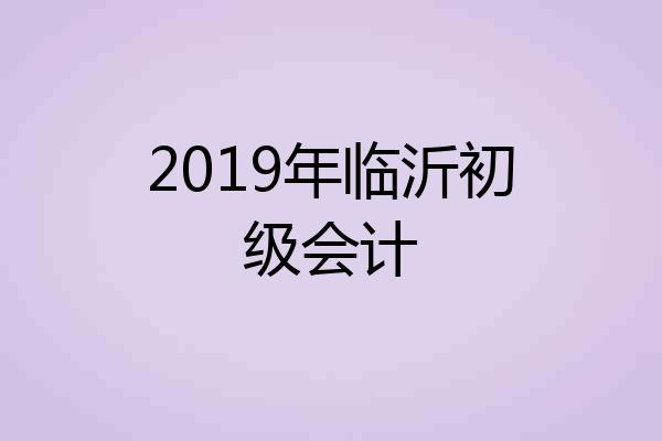 2019年临沂初级会计