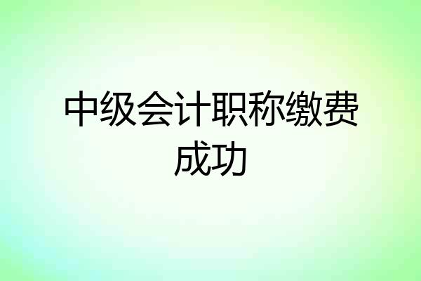 中级会计职称缴费成功