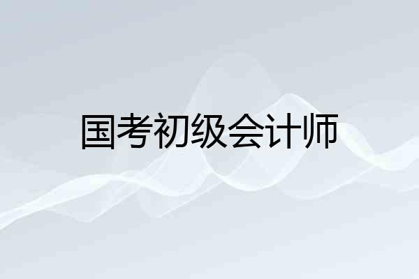 国考初级会计师