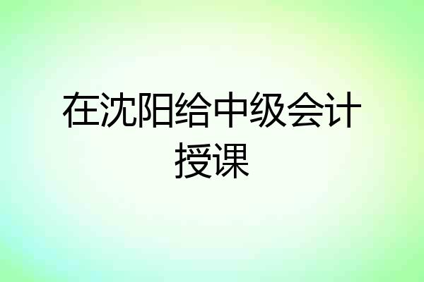 在沈阳给中级会计授课