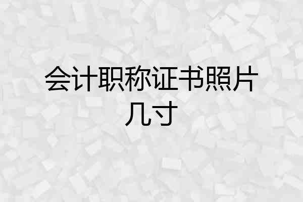 会计职称证书照片几寸