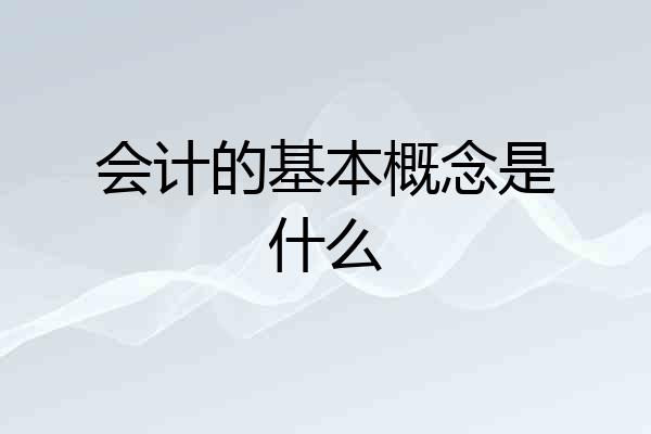 会计的基本概念是什么
