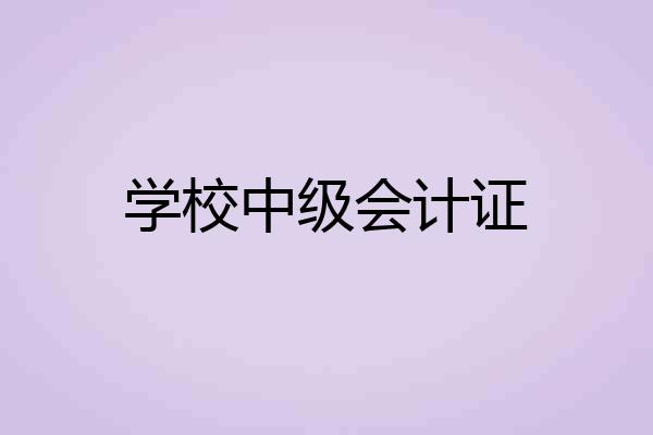 学校中级会计证