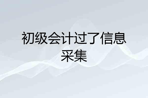 初级会计过了信息采集