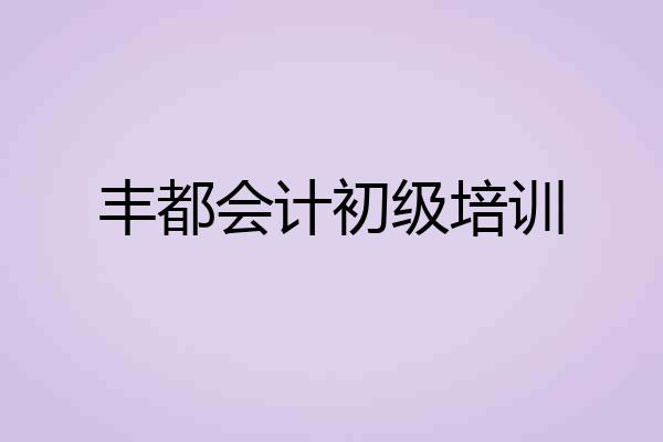 丰都会计初级培训