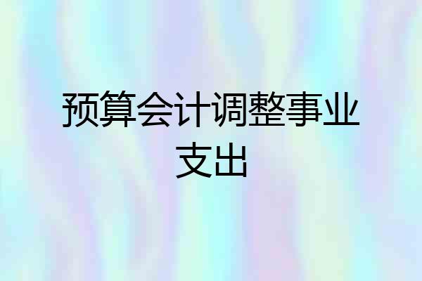预算会计调整事业支出