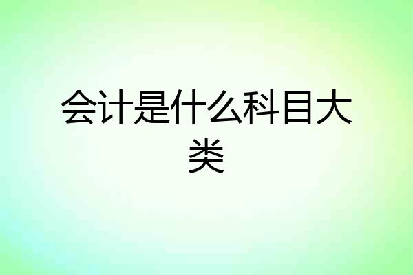 会计是什么科目大类
