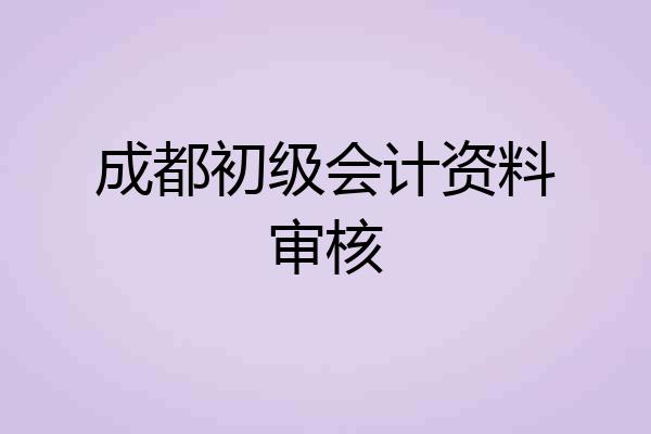成都初级会计资料审核