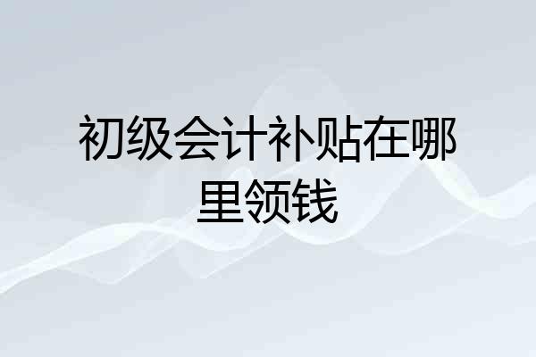 初级会计补贴在哪里领钱