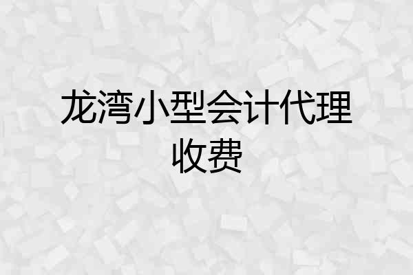 龙湾小型会计代理收费