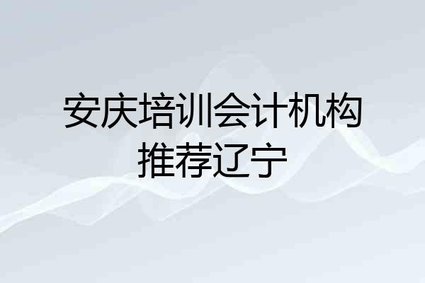 安庆培训会计机构推荐辽宁