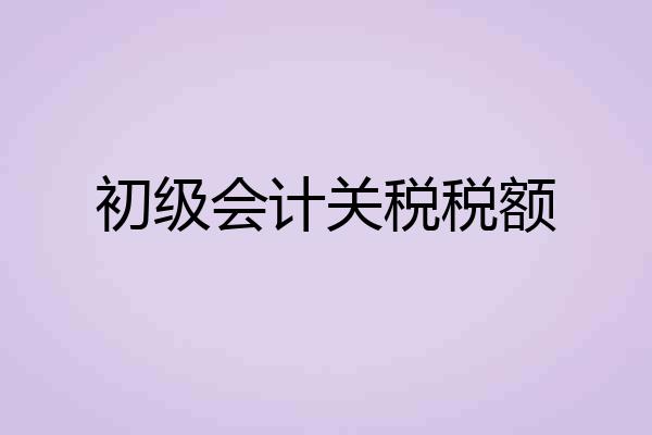 初级会计关税税额