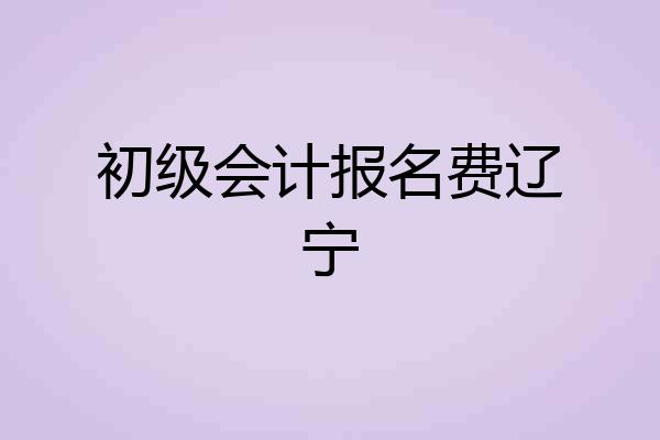 初级会计报名费辽宁