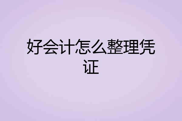 好会计怎么整理凭证