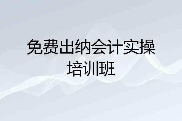 免费出纳会计实操培训班