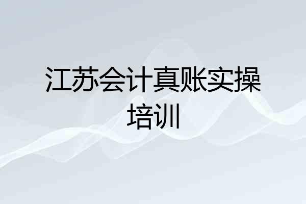 江苏会计真账实操培训