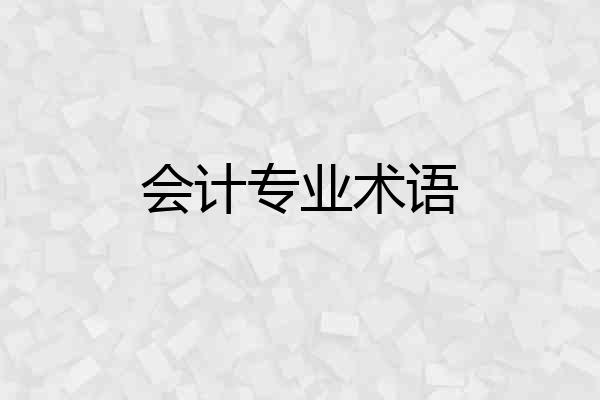 会计专业术语
