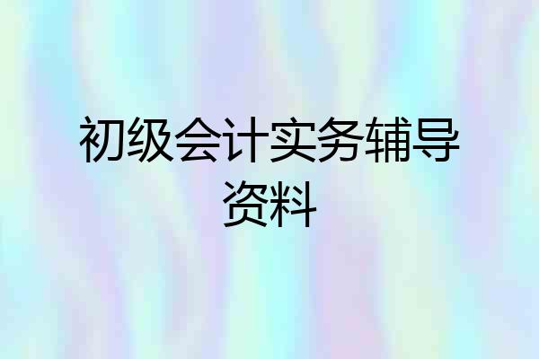 初级会计实务辅导资料