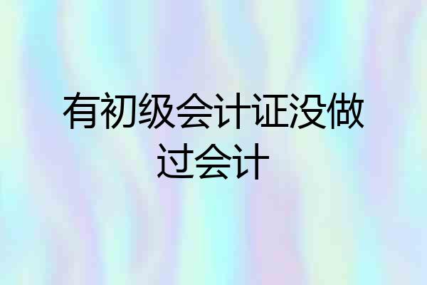 有初级会计证没做过会计