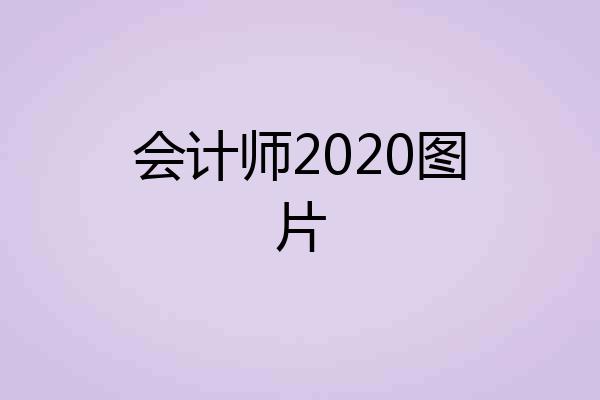 会计师2020图片