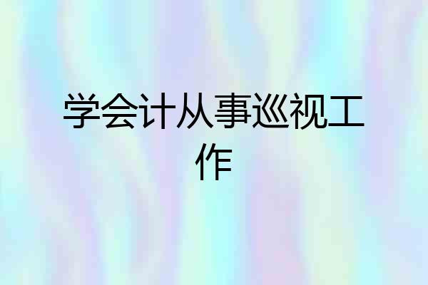 学会计从事巡视工作