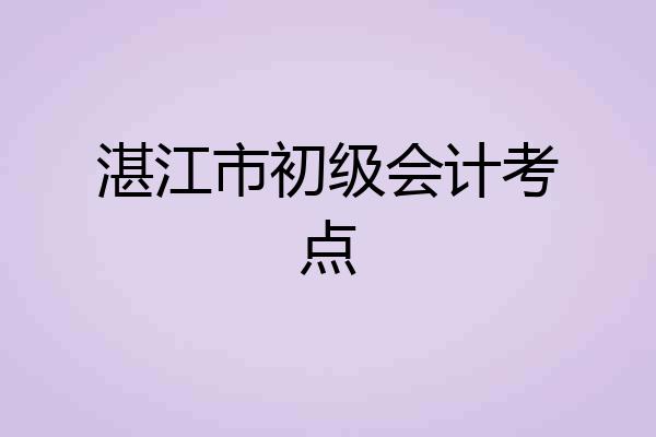 湛江市初级会计考点