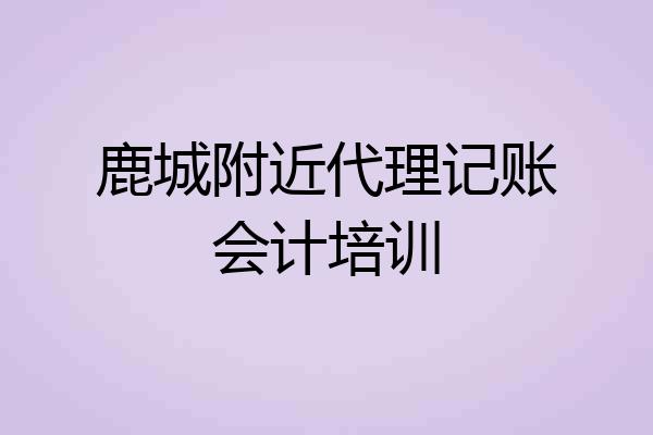 鹿城附近代理记账会计培训